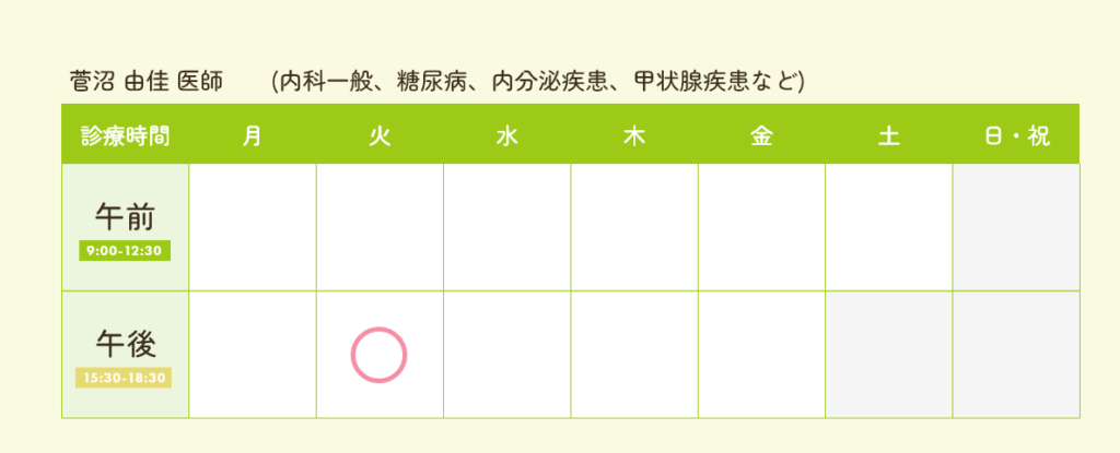 菅沼医師スケジュール